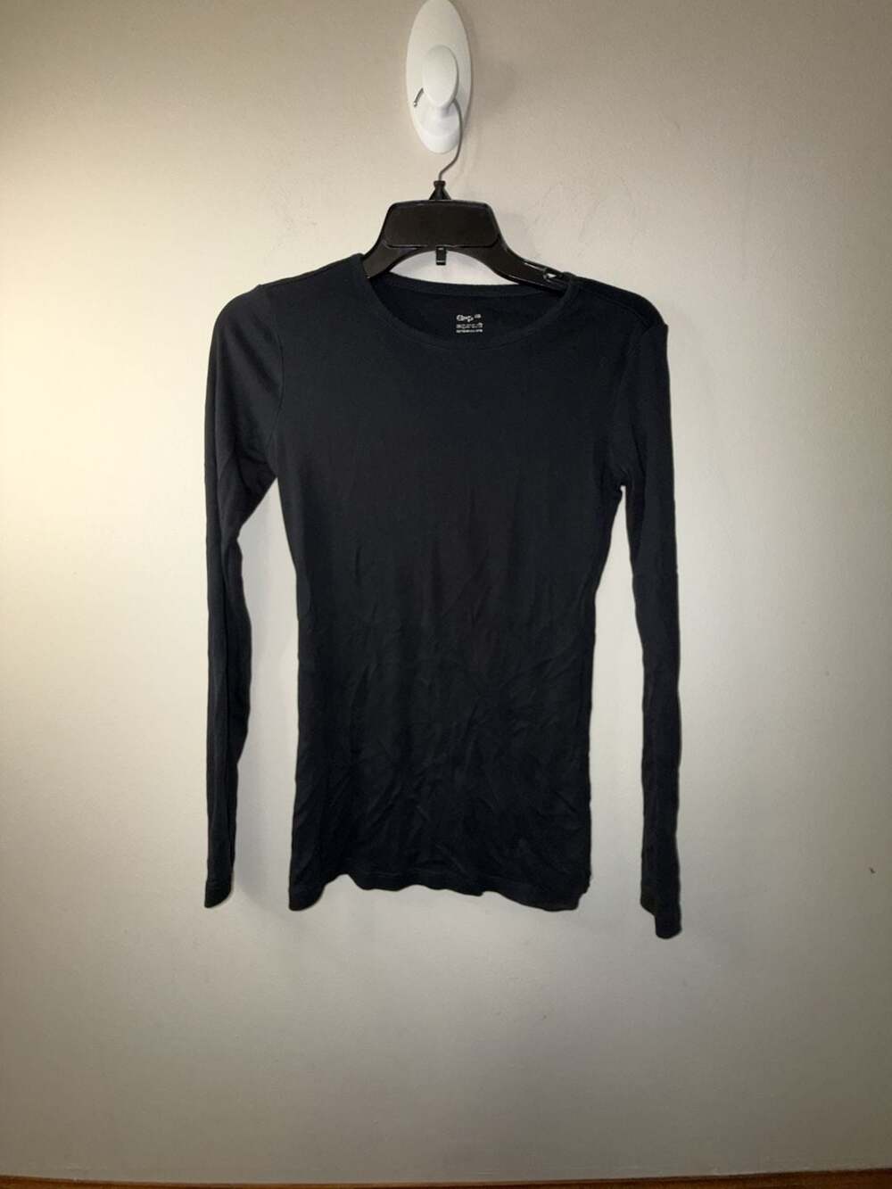 Gap Supersoft Black Long Sleeve Crew Neck T-Shirt